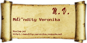 Mándity Veronika névjegykártya